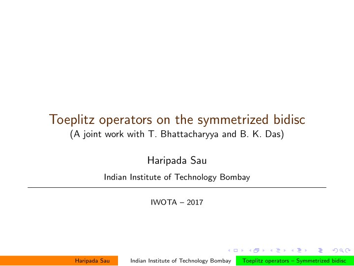 toeplitz operators on the symmetrized bidisc