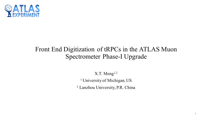 front end digitization of trpcs in the atlas muon