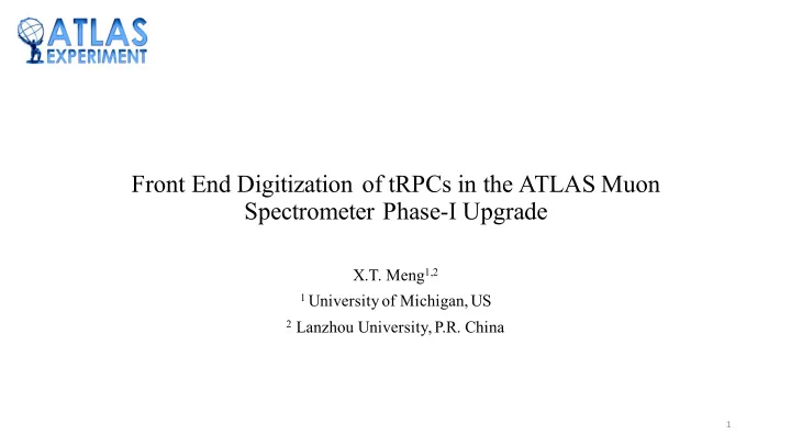 front end digitization of trpcs in the atlas muon