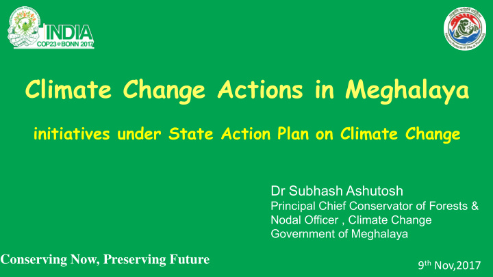 climate change actions in meghalaya