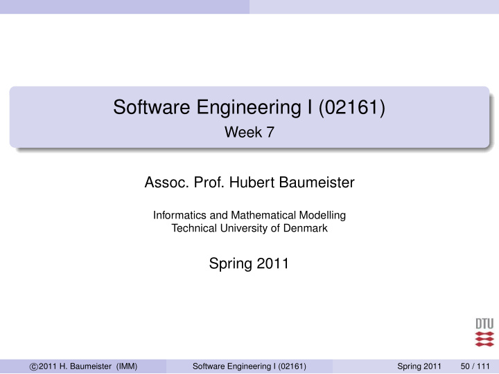 software engineering i 02161