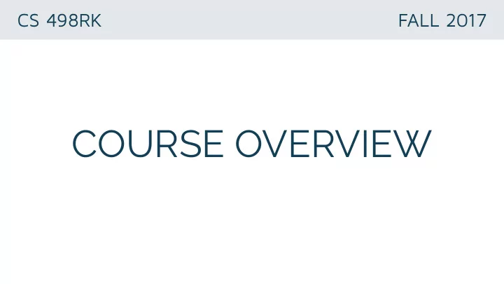 course overview web skill sets