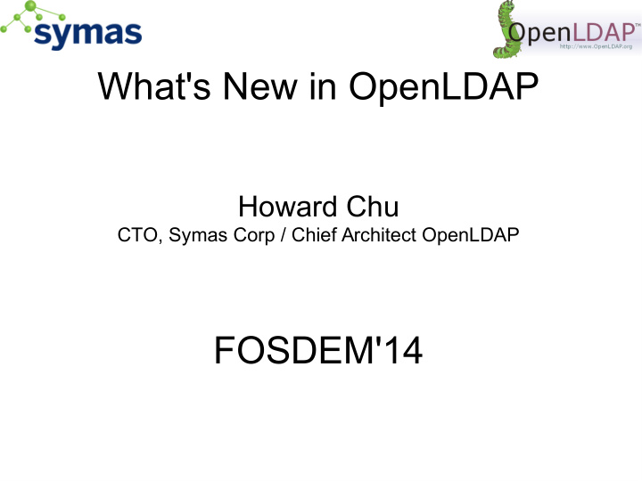 what s new in openldap