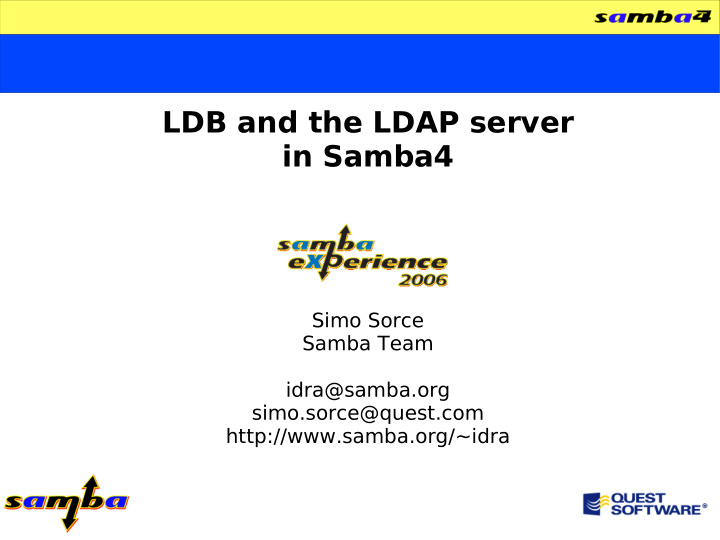 ldb and the ldap server in samba4