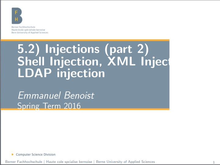 5 2 injections part 2 shell injection xml injection ldap