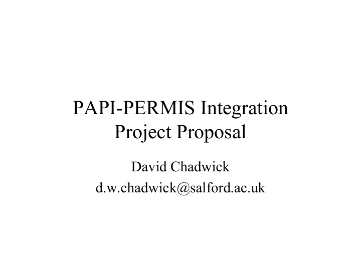 papi permis integration project proposal