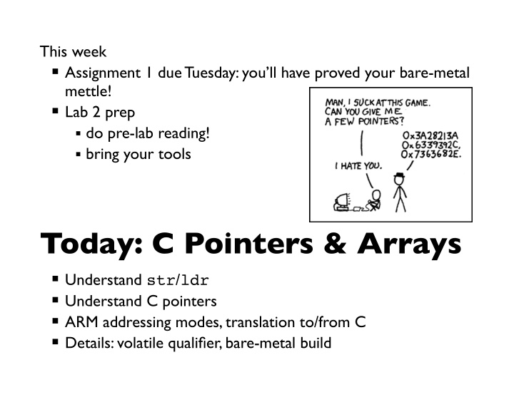 today c pointers arrays