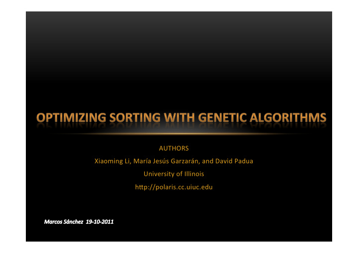 introduction sorting primitives gene sort evaluation of
