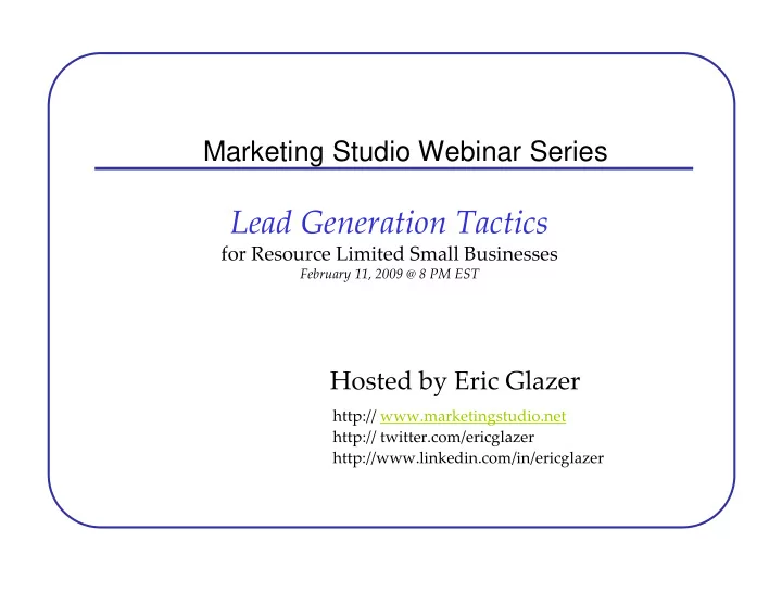 lead generation tactics