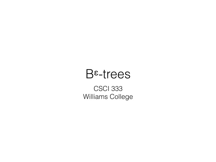b trees