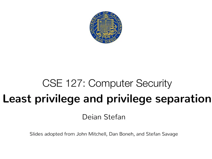 least privilege and privilege separation