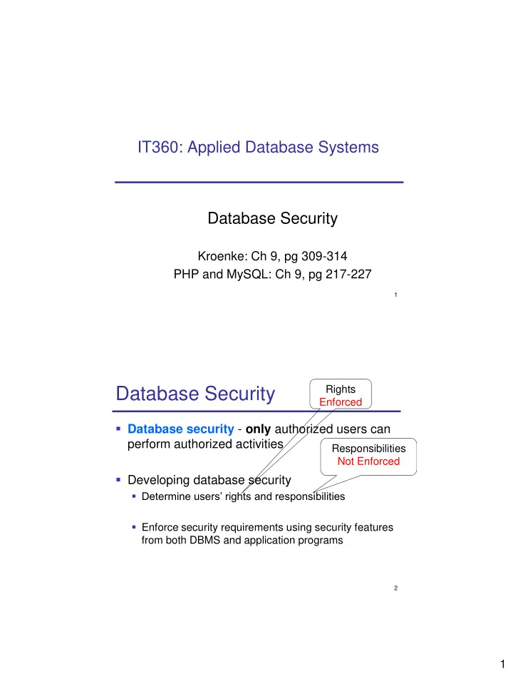 database security