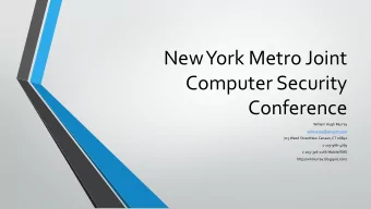 New York Metro Joint  Computer Security  Conference  William Hugh Murray  whmurray@sprynet.com  705