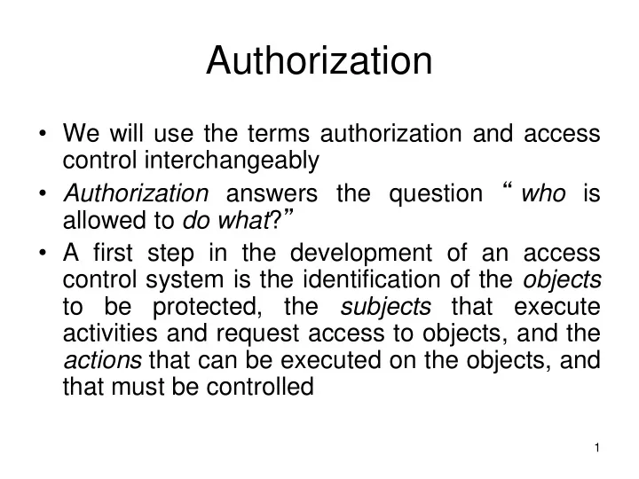 authorization
