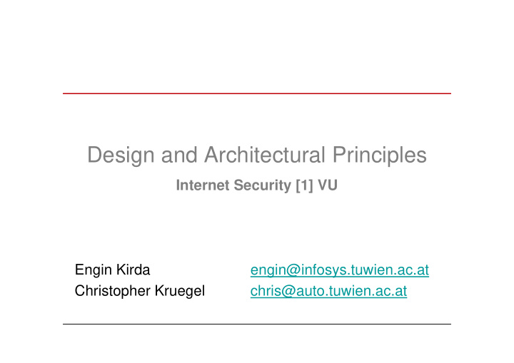 design and architectural principles