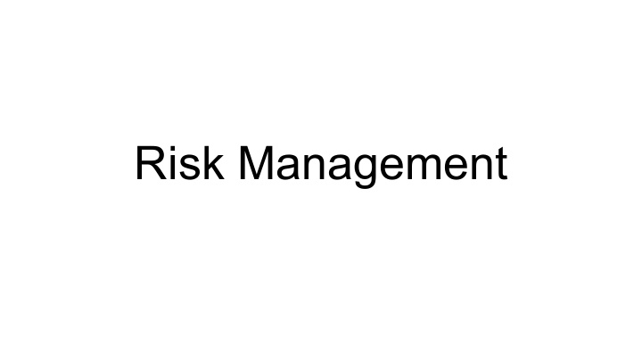 risk management who i am