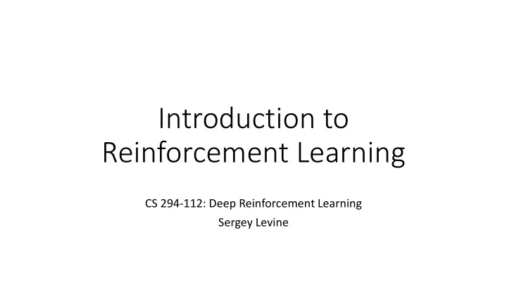 reinforcement learning