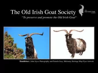 The Old Irish Goat Society  To preserve and promote the Old Irish Goat&quot; ' Handlebars ',