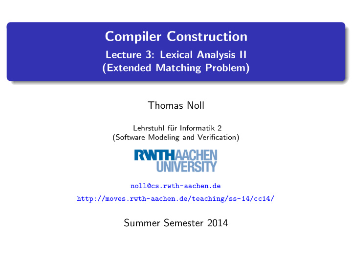 compiler construction