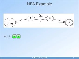 NFA Example                      Input:  a  a