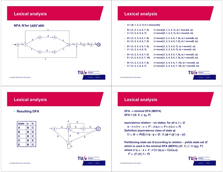 lexical analysis lexical analysis