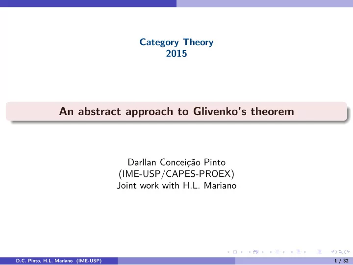 an abstract approach to glivenko s theorem