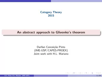 An abstract approach to Glivenkos theorem  Darllan Concei  c  ao Pinto