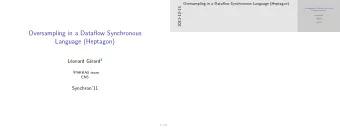 Oversampling in a Dataflow Synchronous  Language (Heptagon) erard 1  L  eonard G 1 PARKAS team