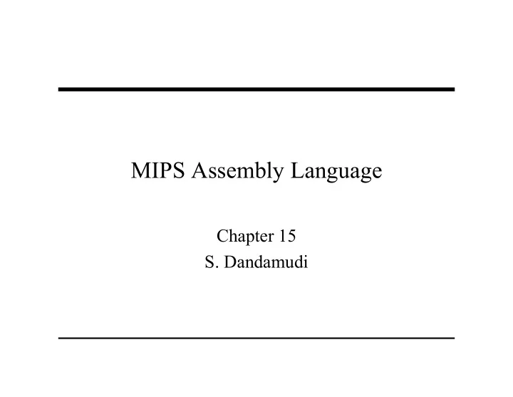 mips assembly language