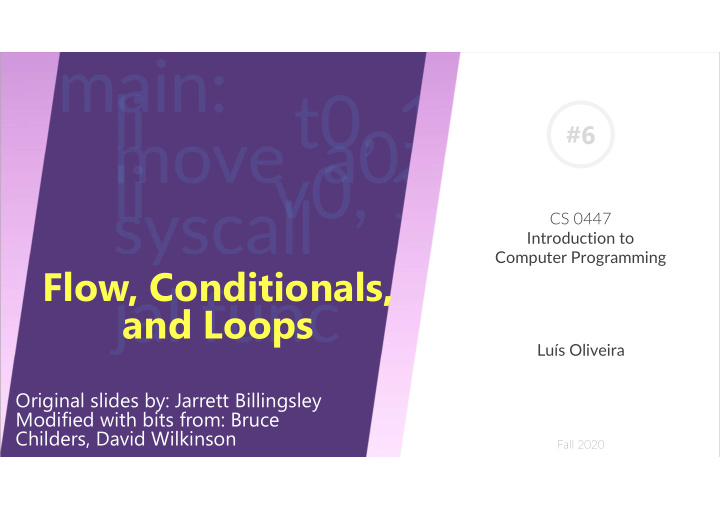 flow conditionals and loops