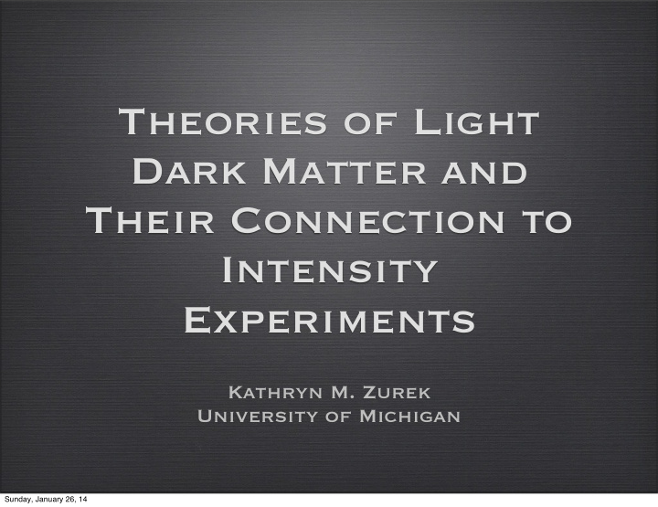 theories of light dark matter and their connection to