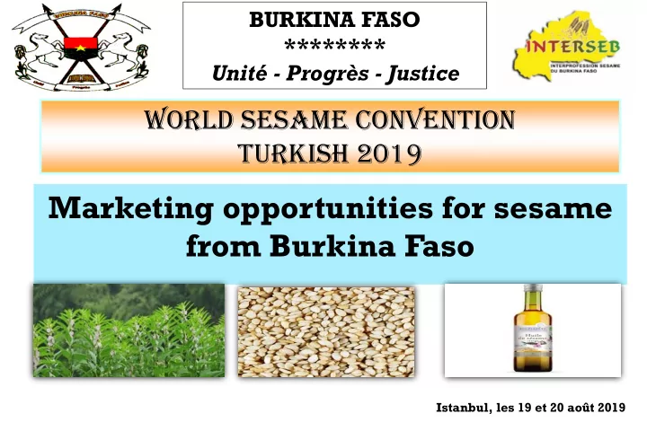 marketing opportunities for sesame from burkina faso