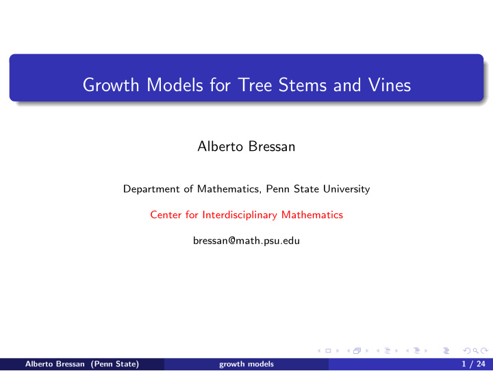 growth models for tree stems and vines