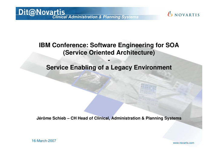 ibm conference software engineering for soa service