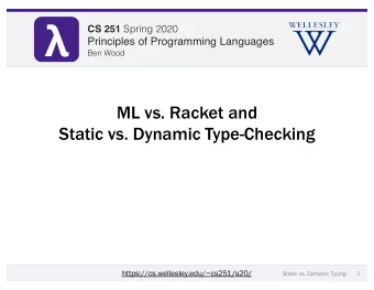 CS 251 Fall 2019 CS 251 Spring 2020  Principles of Programming Languages  Principles of