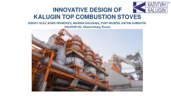 KALUGIN TOP COMBUSTION STOVES  SERGEY IVLEV, BORIS PROKOFIEV, MARINA KALUGINA, YURY MURZIN, ANTON