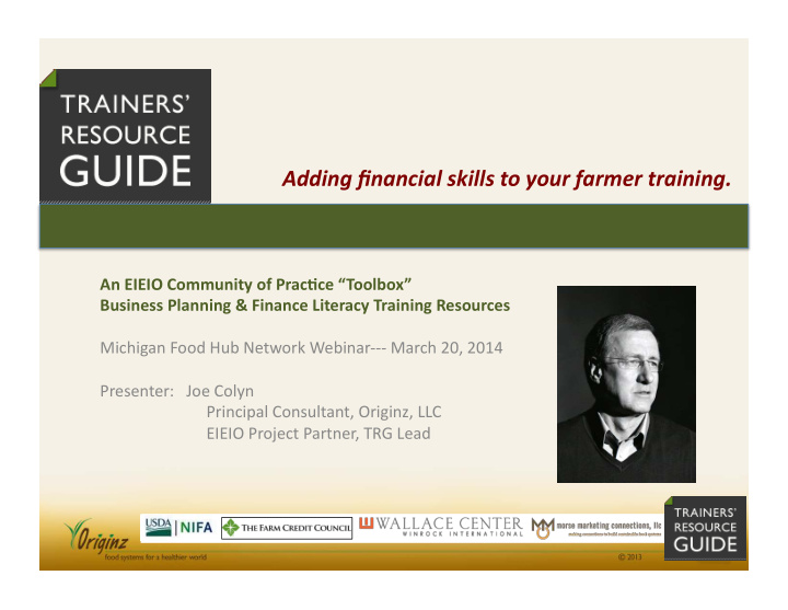 adding financial skills to your farmer training