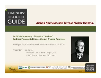 Adding  financial  skills  to  your  farmer  training.    An  EIEIO