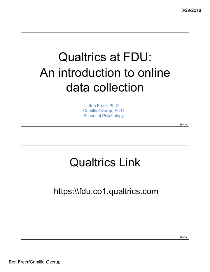 qualtrics at fdu an introduction to online data collection