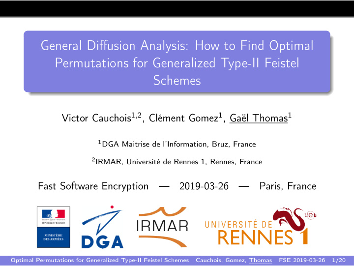 general diffusion analysis how to find optimal