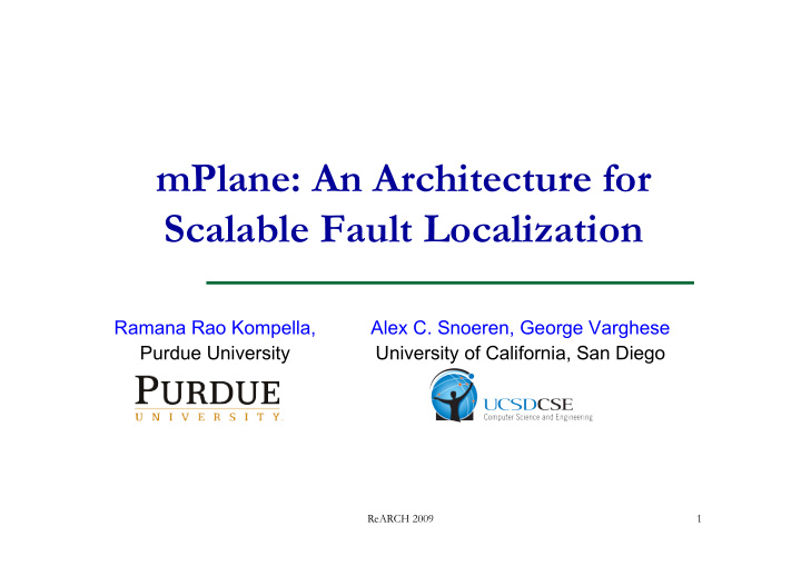 mplane an architecture for scalable fault localization