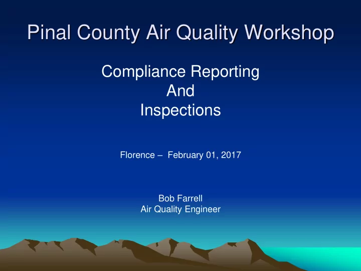 pinal county air quality workshop