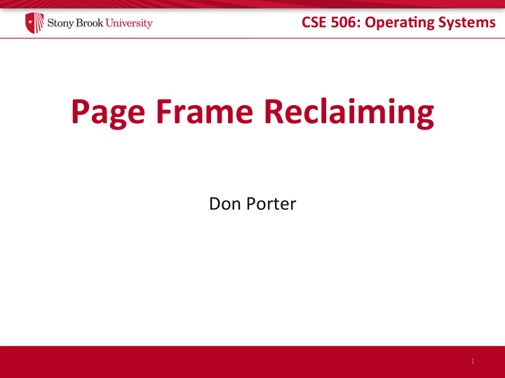 page frame reclaiming