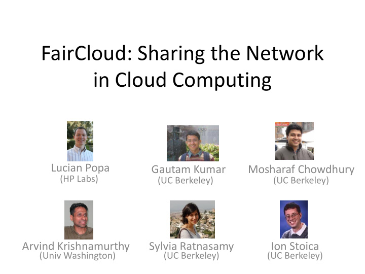 faircloud sharing the network
