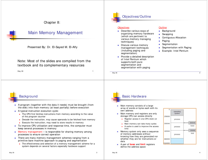 main memory management