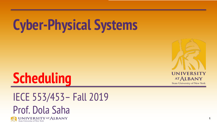 cyber physical systems scheduling