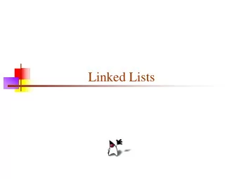 Linked Lists  Anatomy of a linked list  A linked list consists of:  A sequence of nodes