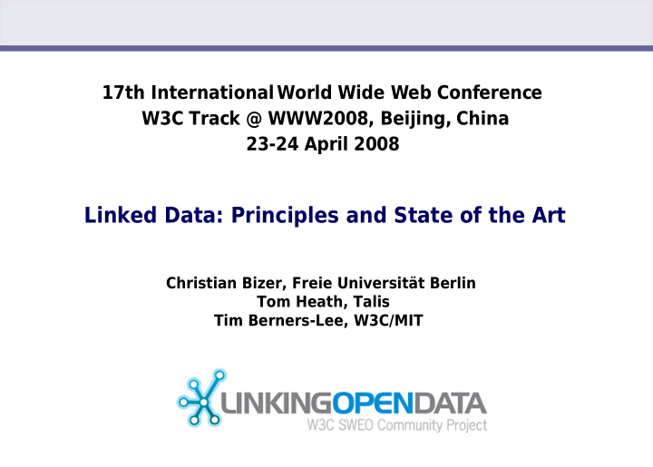 linked data principles and state of the art christian