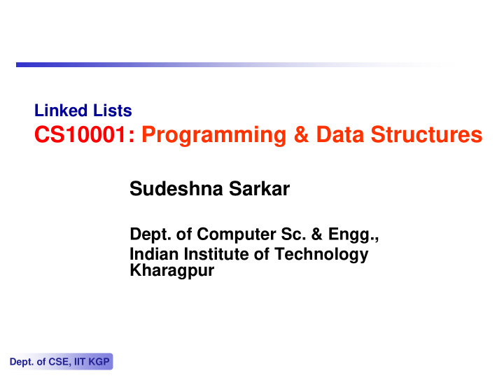 cs10001 programming data structures