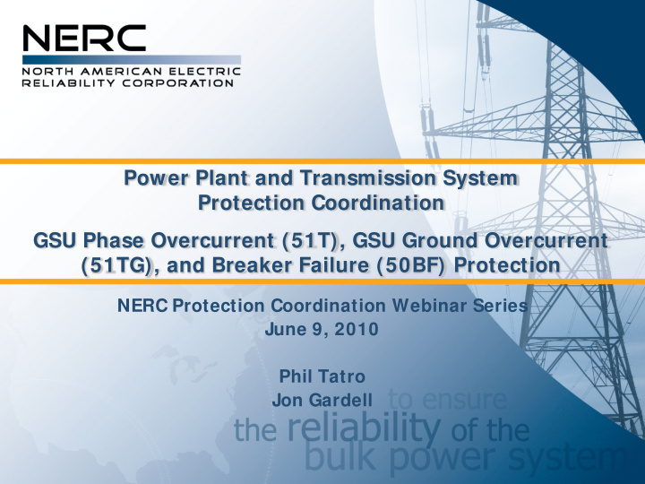 power plant and transmission system protection